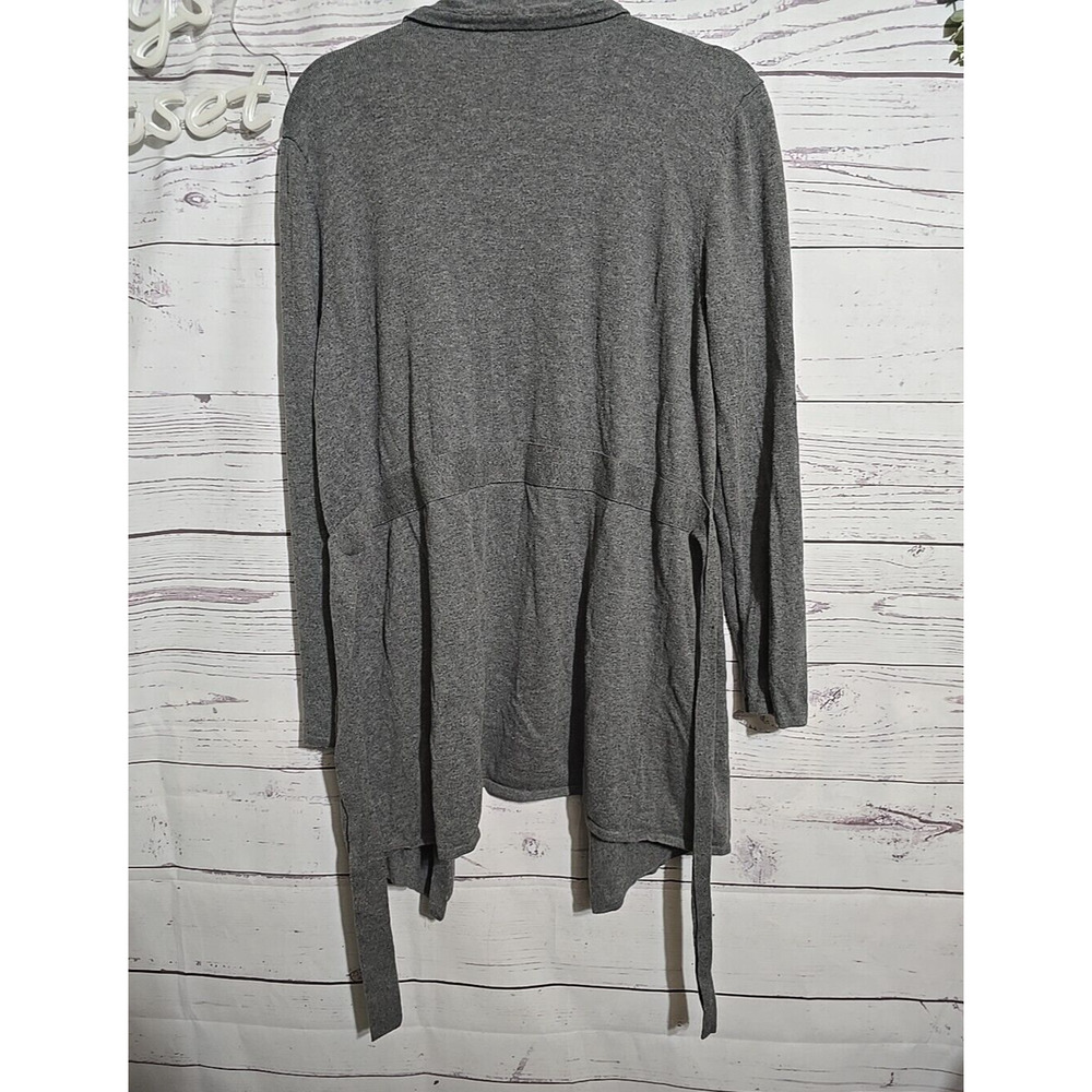 Apt. 9 Gray Open Front Draped Knit Pockets Duster… - image 2